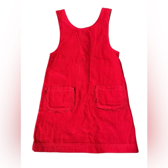 NWT. Mini Boden Kids Cord Dress with Pockets Strawberry Tart Red Size 7-8y